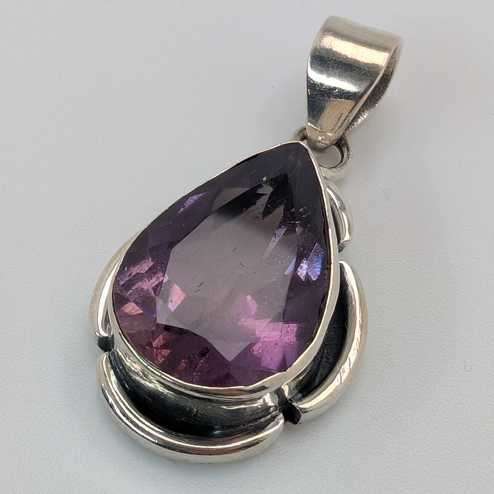 High Quality Amethyst S925 Sterling Silver Gemstone Pendant - Picture 3 of 6